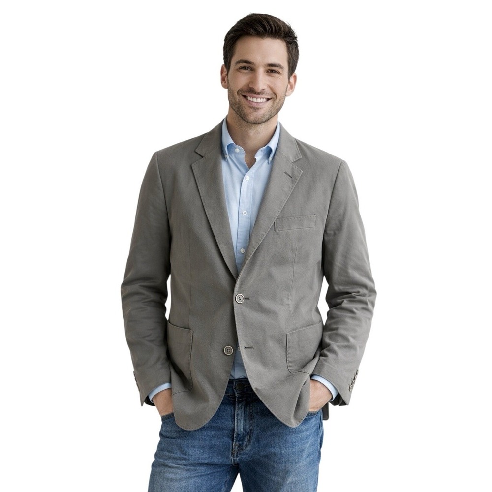 Tailorbyrd Collection‎ Blazer Sport Coat Green Gray Stretch Fabric Dual Vent 38S